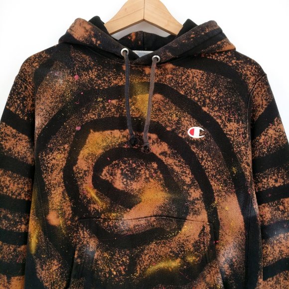 Champion Custom Paint Bleach Reverse Weave Hoodie